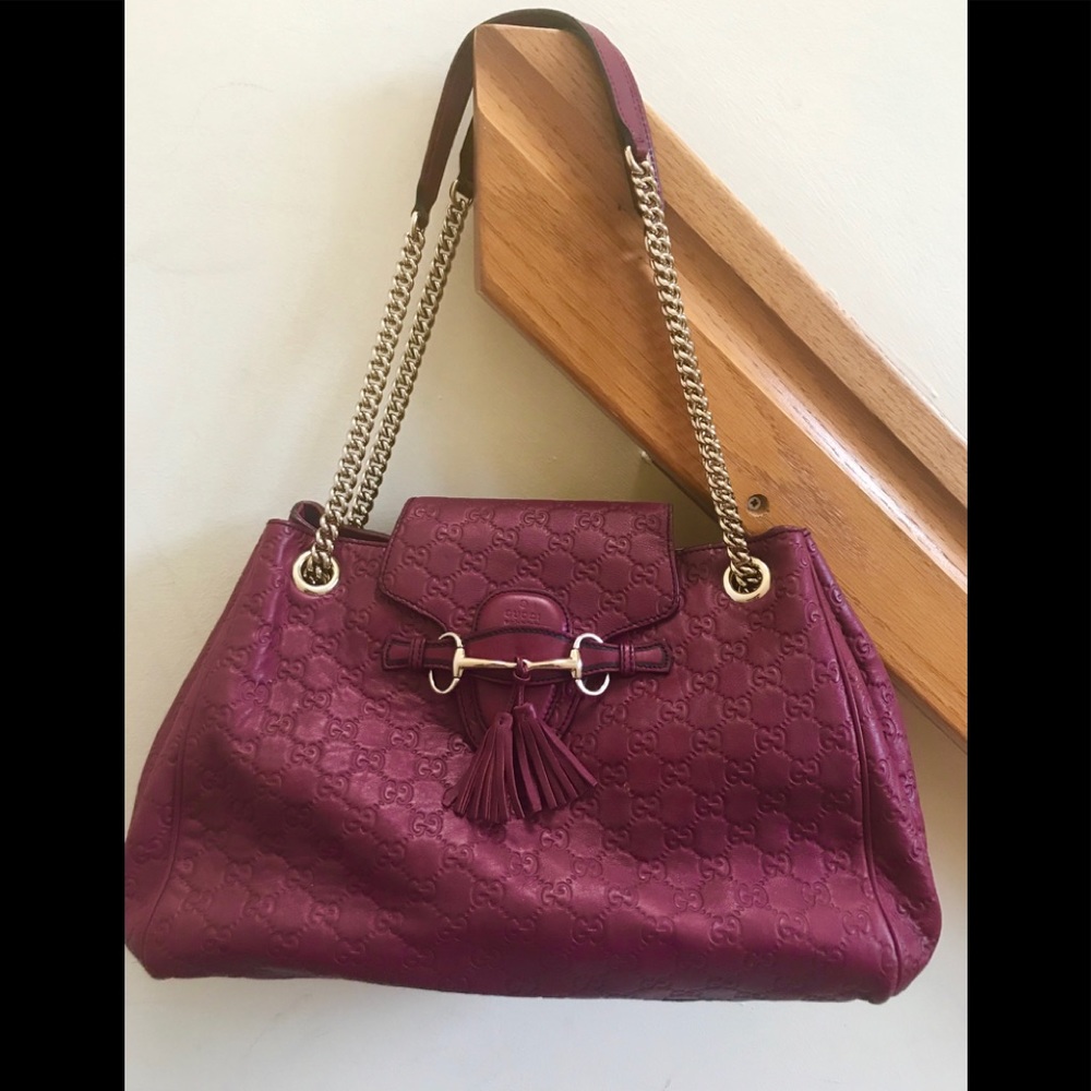 Gucci Emily Guccissima Shoulder Leather Handbag